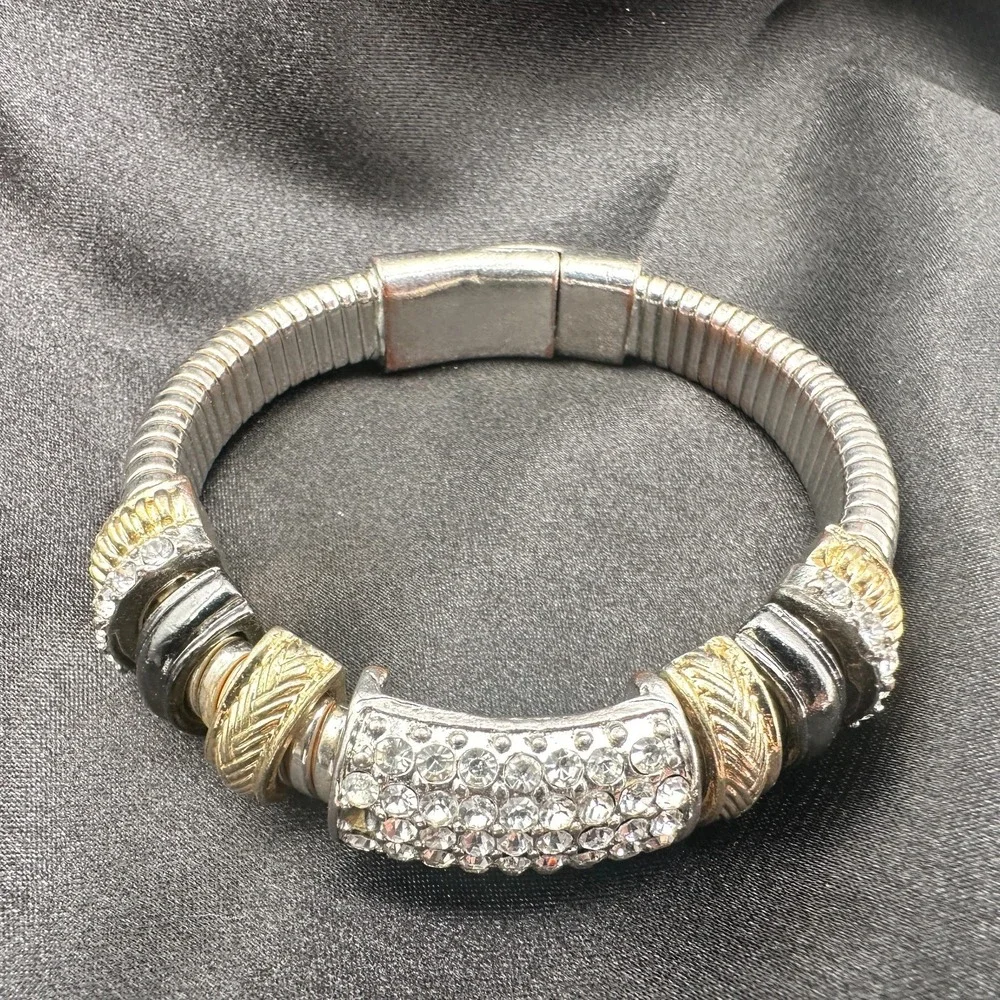 Vintage Y2K Clear Rhinestone Bracelet Retro Statement Women's Classic Jewelry